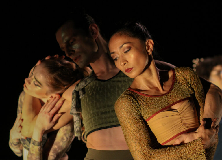 FY24 Grantee Stacy Busch’s She Breathes Fire in collaboration with Owen/Cox Dance Group. Dancers Mia Steedle, Henry Steele, and Marian Faustino. Photography by Lindsay Clipner
